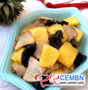 Развлекательный рецепт: Гриб-устричный гриб с ананасом и черным грибом